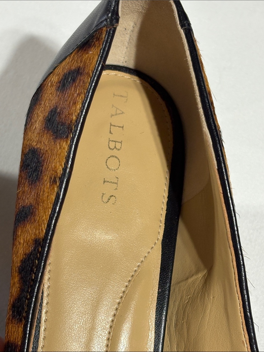 Talbots Calf Hair Leopard-Print Block Heel Pumps with Gold Accent NNT 9.5 - Picture 12 of 16